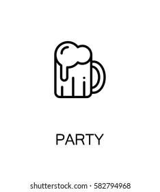 Party icon. Party single high quality outline symbol for web design or mobile app. Thin line sign for design logo. Black outline pictogram on white background