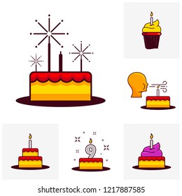 Party icon template vector. Celebration vector illustration. Thin line icons for party