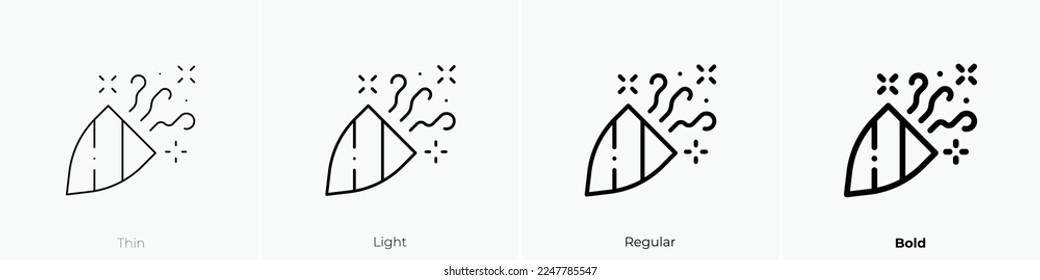 party icon. Thin, Light Regular And Bold style design isolated on white background