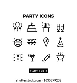 party icon vector, illustration logo template for many purpose. Isolated on white background.