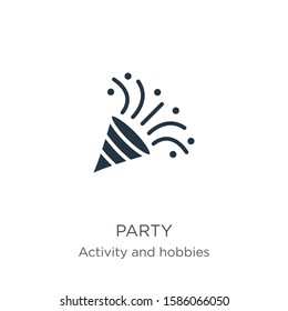 Party icon vector. Trendy flat party icon from activities collection isolated on white background. Vector illustration can be used for web and mobile graphic design, logo, eps10