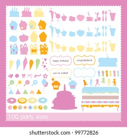 party icons for birthday, celebration, kids and others