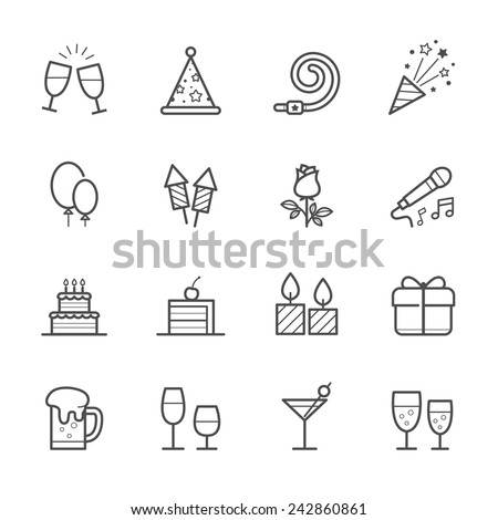 Party Icons and Celebration Icons