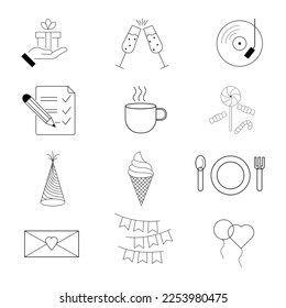 Party icons collection, vector icons