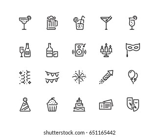 Party icons, outline style