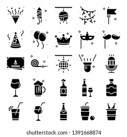 Party icons pack. Isolated party symbols collection.