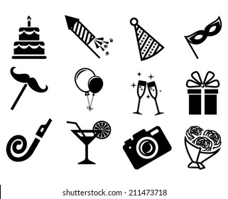 Party icons set.