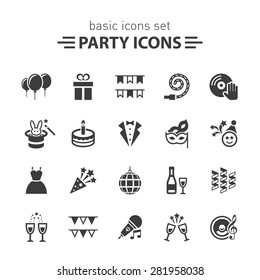 Party icons set.