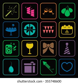 Party icons set. 