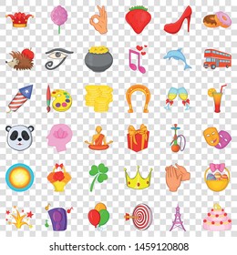 Party icons set. Cartoon style of 36 party vector icons for web for any design