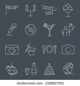 party icons set . party pack symbol vector elements for infographic web