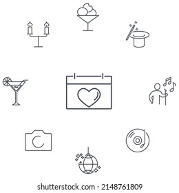 party icons set . party pack symbol vector elements for infographic web
