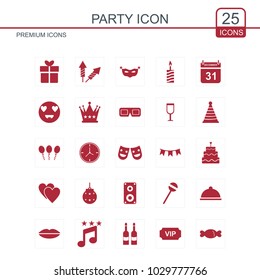 Party icons set vector 