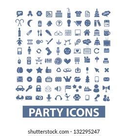 party icons set, vector