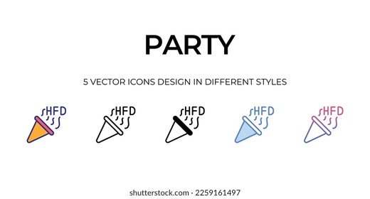 Iconos de partido Set vectorial Illustration.