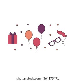 Party icons set. Vector illustration