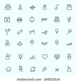 Party icons, simple and thin line design