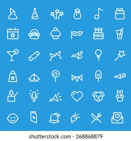 Party icons, simple and thin line design