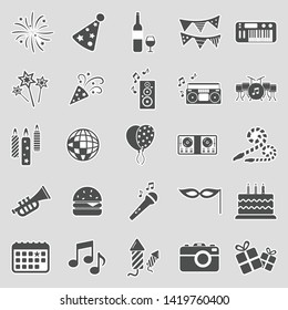 Party Icons. Sticker Design. Vector Illustration.