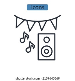 Party icons  symbol vector elements for infographic web