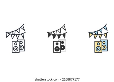 party icons  symbol vector elements for infographic web