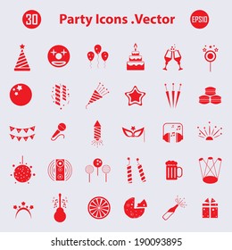 Party icons  .Vector design