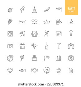 Party icons. Vector illustration.