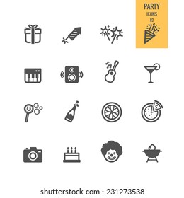 Party icons. Vector illustration.