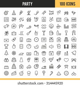 Party icons. Vector illustration.