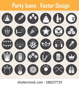 Party Icons.Vector design