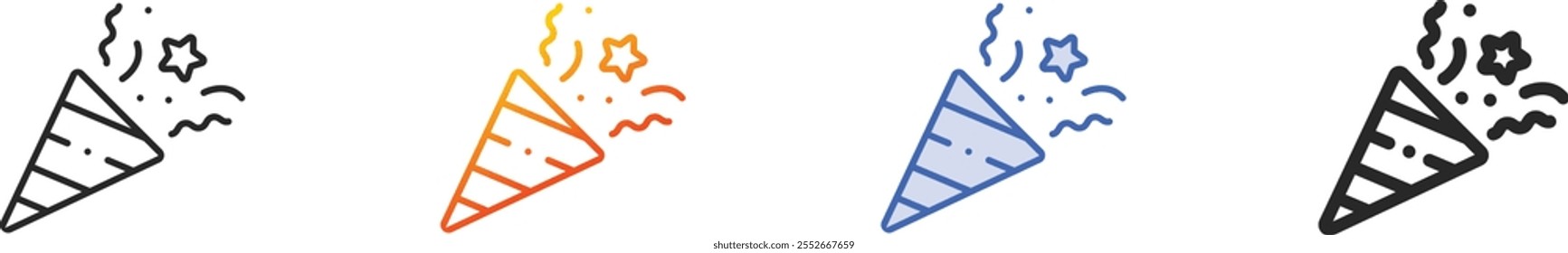 party icon.Thin Linear, Gradient, Blue Stroke and bold Style Design Isolated On White Background