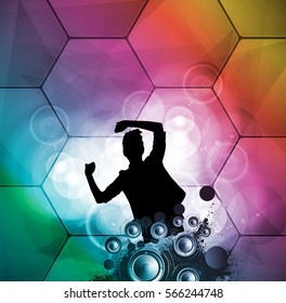 Party illustration with dancing people