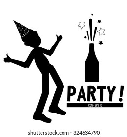 party illustration over white color background