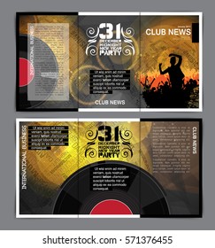 Party information, brochure layout, vector