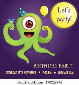 Party invitation with alien