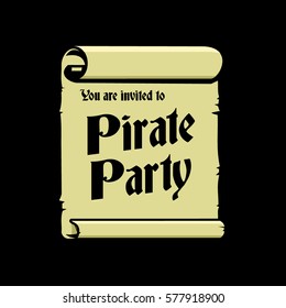 Party Invitation in black background