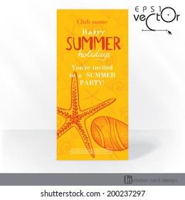 Party Invitation Card Design, Template. Vector Illustration. Eps 10