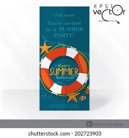 Party Invitation Card Design, Template. Vector Illustration. Eps 10