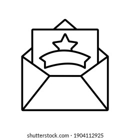 Party invitation card line icon