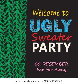 party invitation card - welcome to ugly sweater party