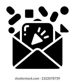 Party Invitation Glyph Icon. Perfect for Graphic Design, Mobile, UI, and Web Masterpieces