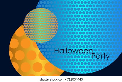 Party invitation halloween blue, vector