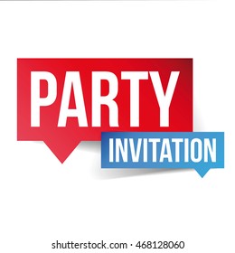 Party Invitation label sign