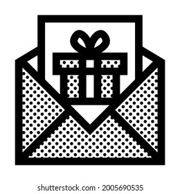 Party Invitation Letter. Icon Filled with Dots.