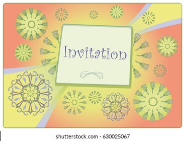 Party invitation on decorative background, birthday congratulation