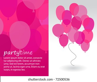 Party Invitation With Pink Balloons