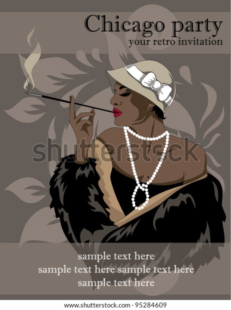 Download Party Invitation Retro Style Smoking African Stock Vector ...