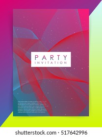 Party invitation template. Abstract Lines on bright background. abstract intertwined colorful lines. Background for Party Posters / Covers / Presentations / Brochures. Vector Illustration.