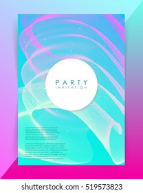 Party invitation template. Abstract Lines on bright background. abstract intertwined colorful lines. Background for Party Posters / Covers / Presentations / Brochures. Vector Illustration