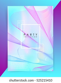 Party invitation template. Abstract Lines on bright background. abstract intertwined colorful lines. Background for Party Posters Covers Presentations Brochures. Vector Illustration.